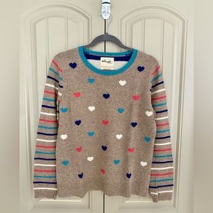 Telluride Clothing Co. Multicolour Polka Dot Heart + Striped Merino Wool Sweater